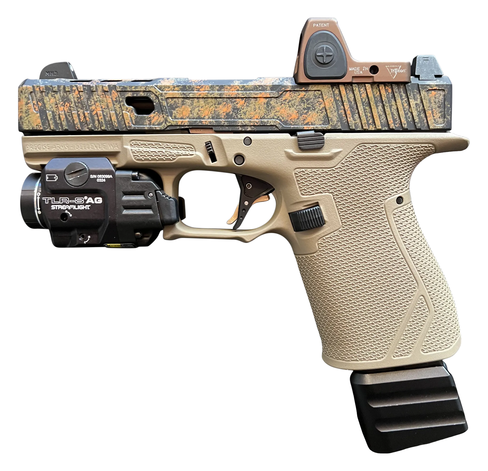 Precise Arms PA19x9mm Splatter Camo Custom 9mm Pistol - Image 2